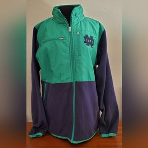 Notre Dame Blue & Green Zip-Up Fleece Size Large